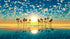 Orange Sunset Clouds In Sky & Palm Trees